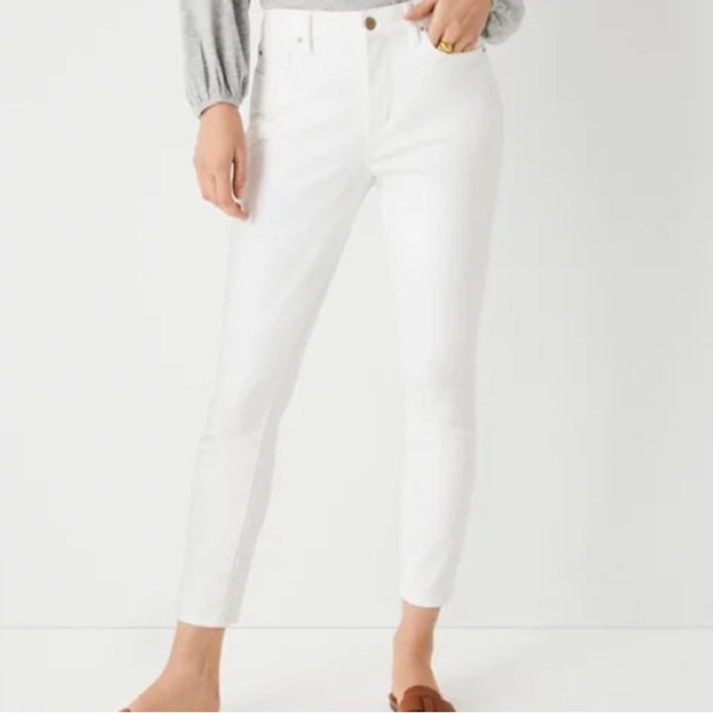 Ann Taylor White Mid Rise Skinny Jeans size 14 Tall NWT